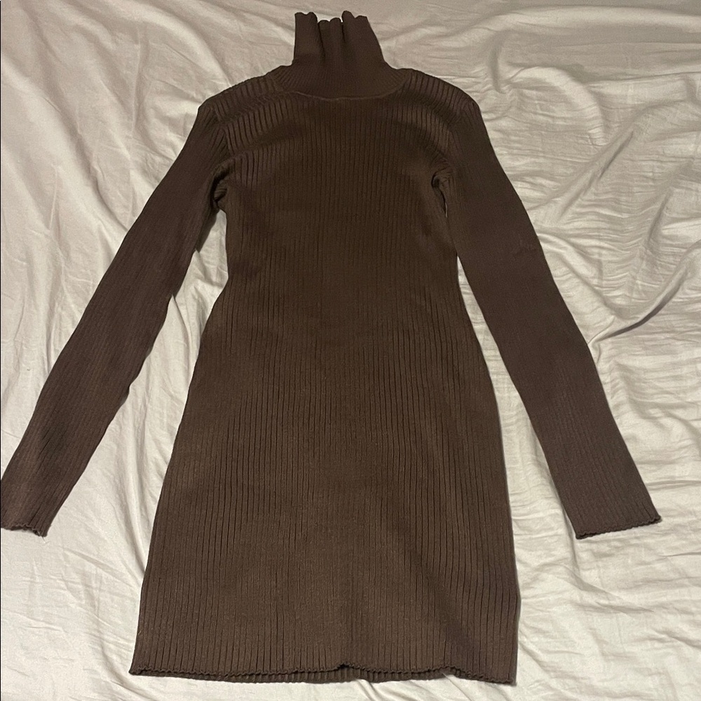 Target Brown Long Sleeve Turtleneck Dress